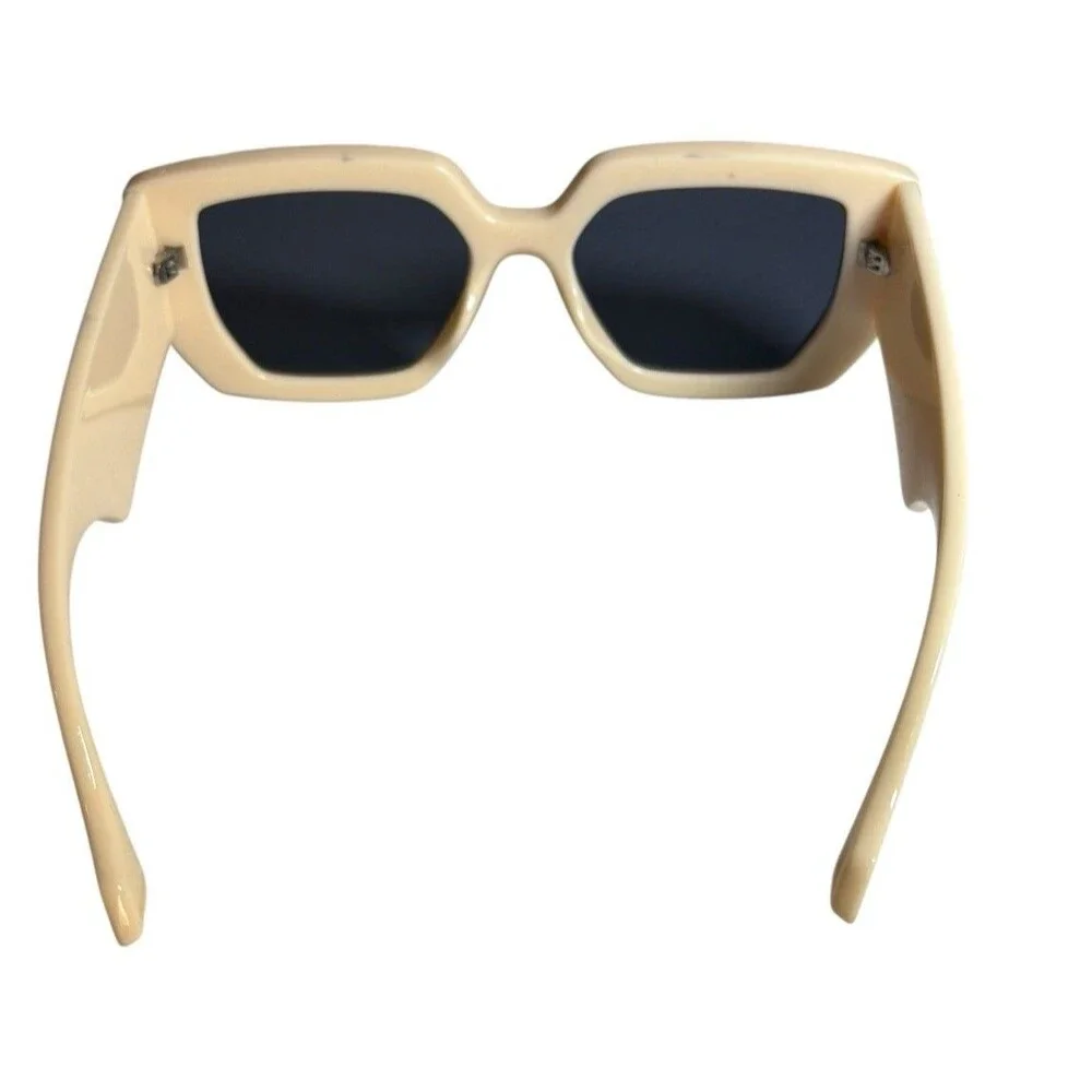 NEW Chunky Thick Square Frame Ivory Shades of Taylor Sunglasses